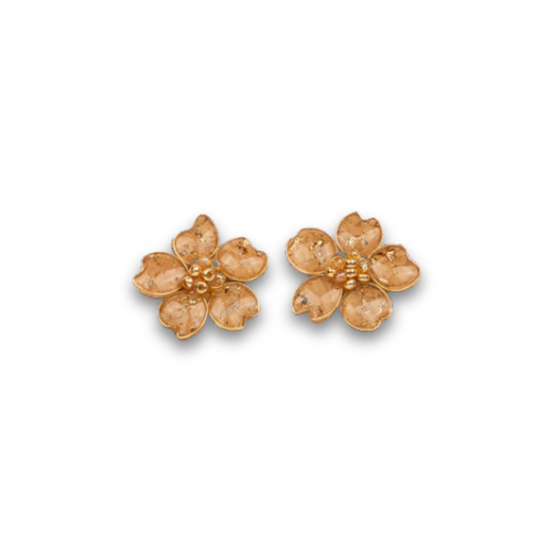 Cork Textile Stud Earrings