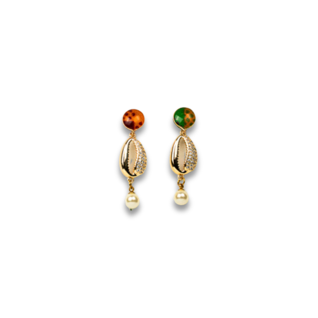 Pearl Tide Cowrie Earrings