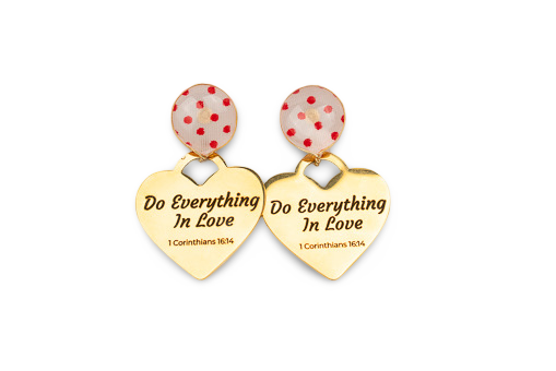 "In Love" Heart Charm Earrings