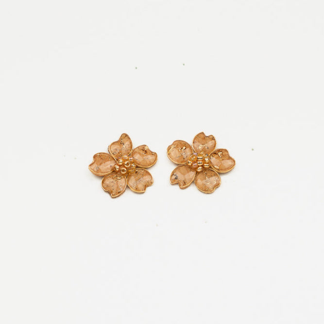 Cork Textile Stud Earrings