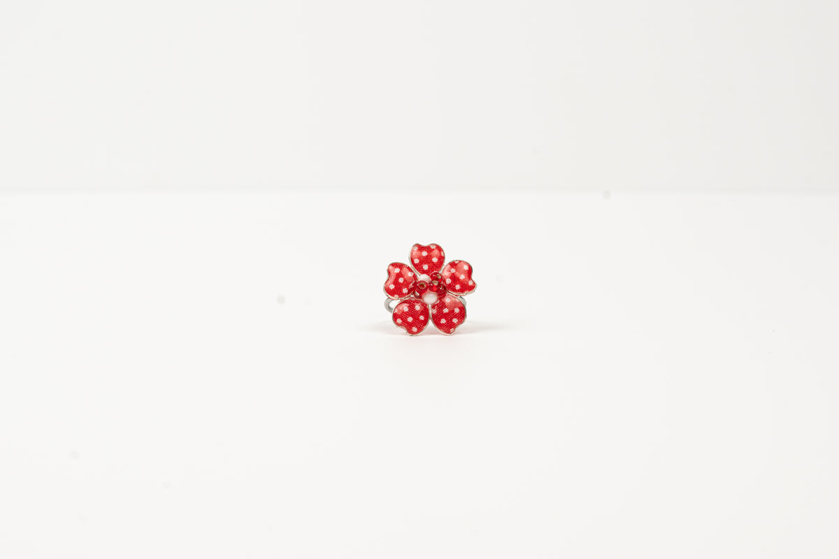 Red Polka Dot Adjustable Ring