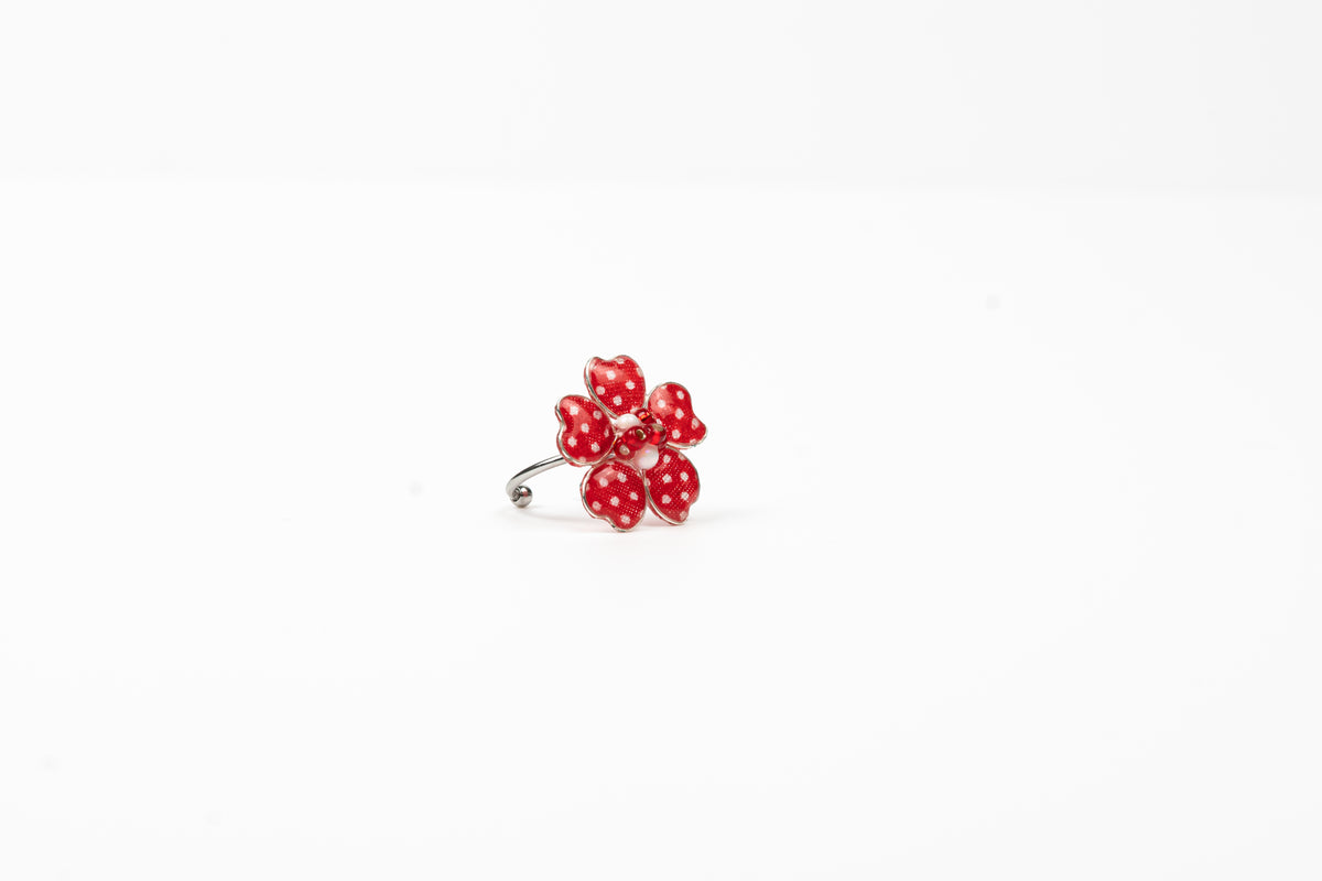 Red Polka Dot Adjustable Ring