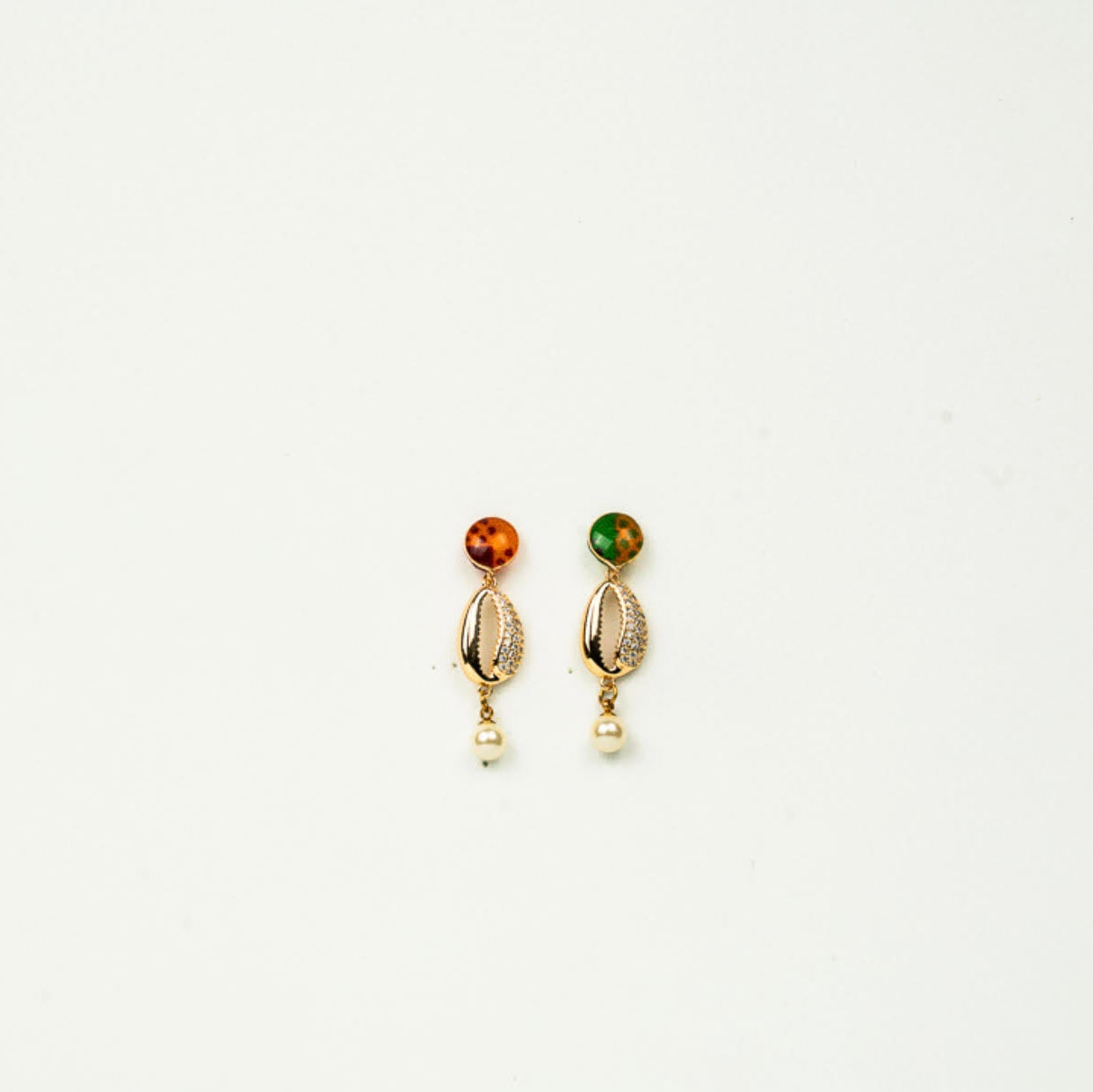 Pearl Tide Cowrie Earrings