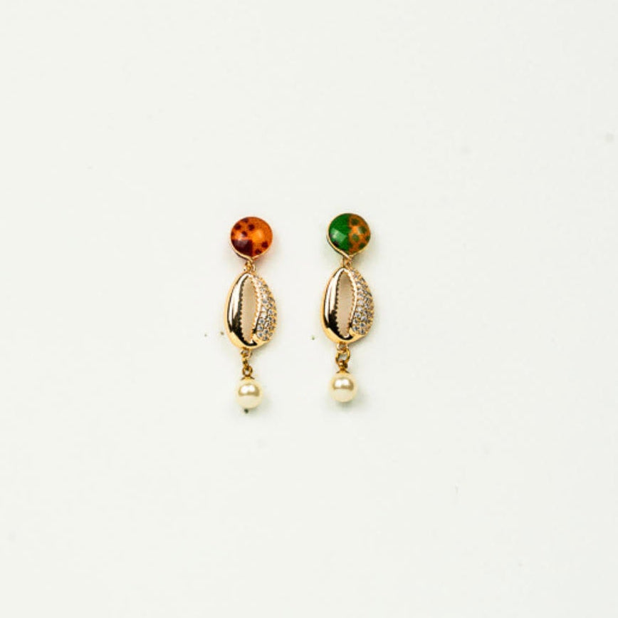 Pearl Tide Cowrie Earrings