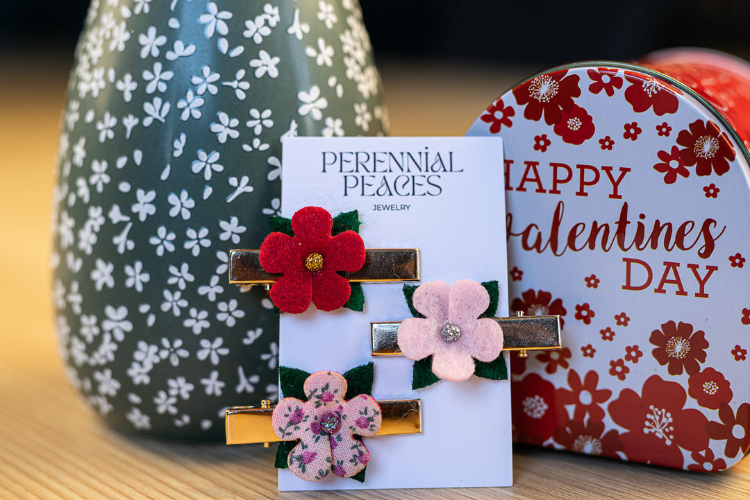VDay Floret Hair Clip Set