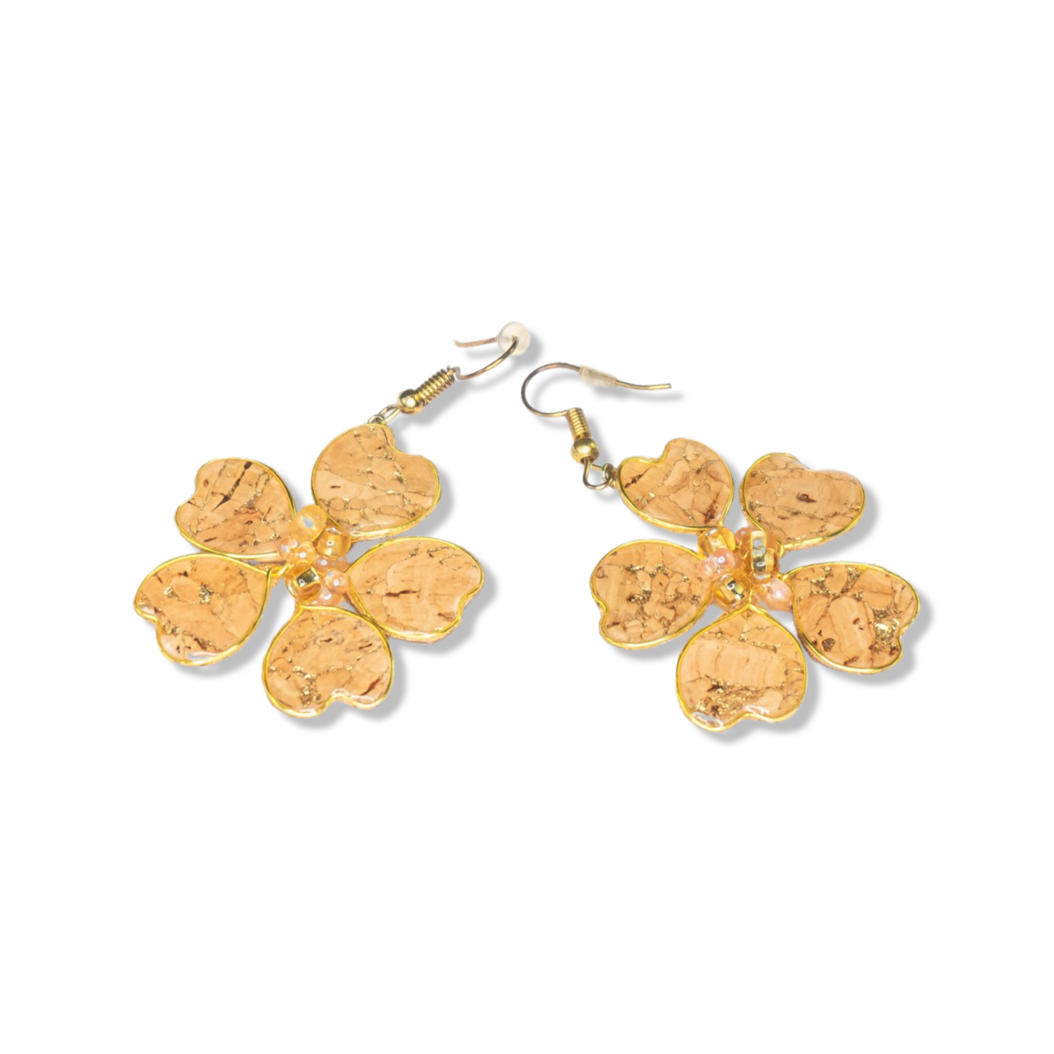 Cork Textile Fish Hook Earrings
