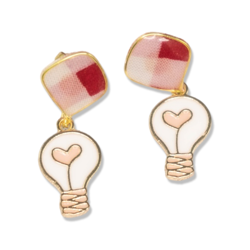 Lightbulb Charm Textile Earrings