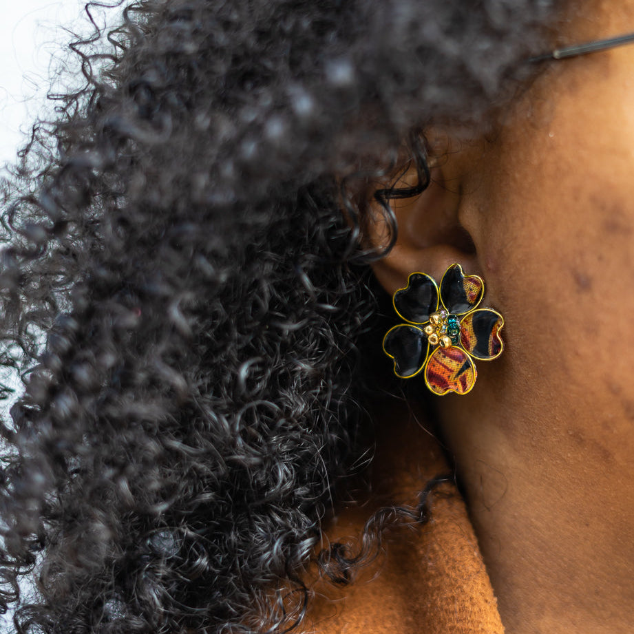 Black Afrocentric Stud Earrings