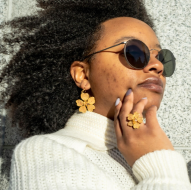 Vintage Gold Metallic Fish Hook Earrings