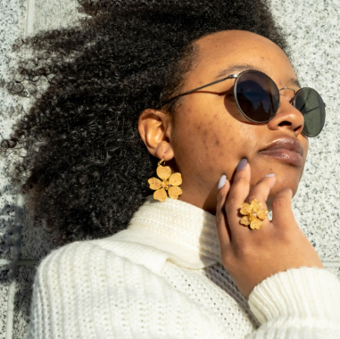 Cork Textile Stud Earrings