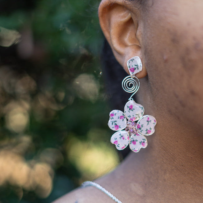 Pink Flower Power Textile Torah Set
