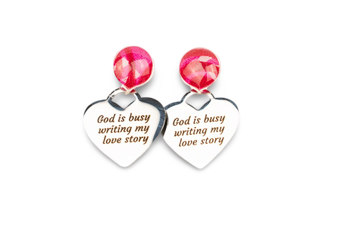 "Love Story" Heart Charm Earrings