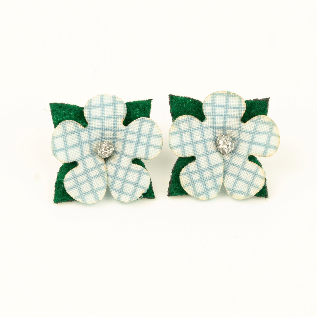 Blued Lines Floret Earrings