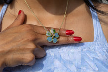 Load image into Gallery viewer, Denim Flower Textile Necklace
