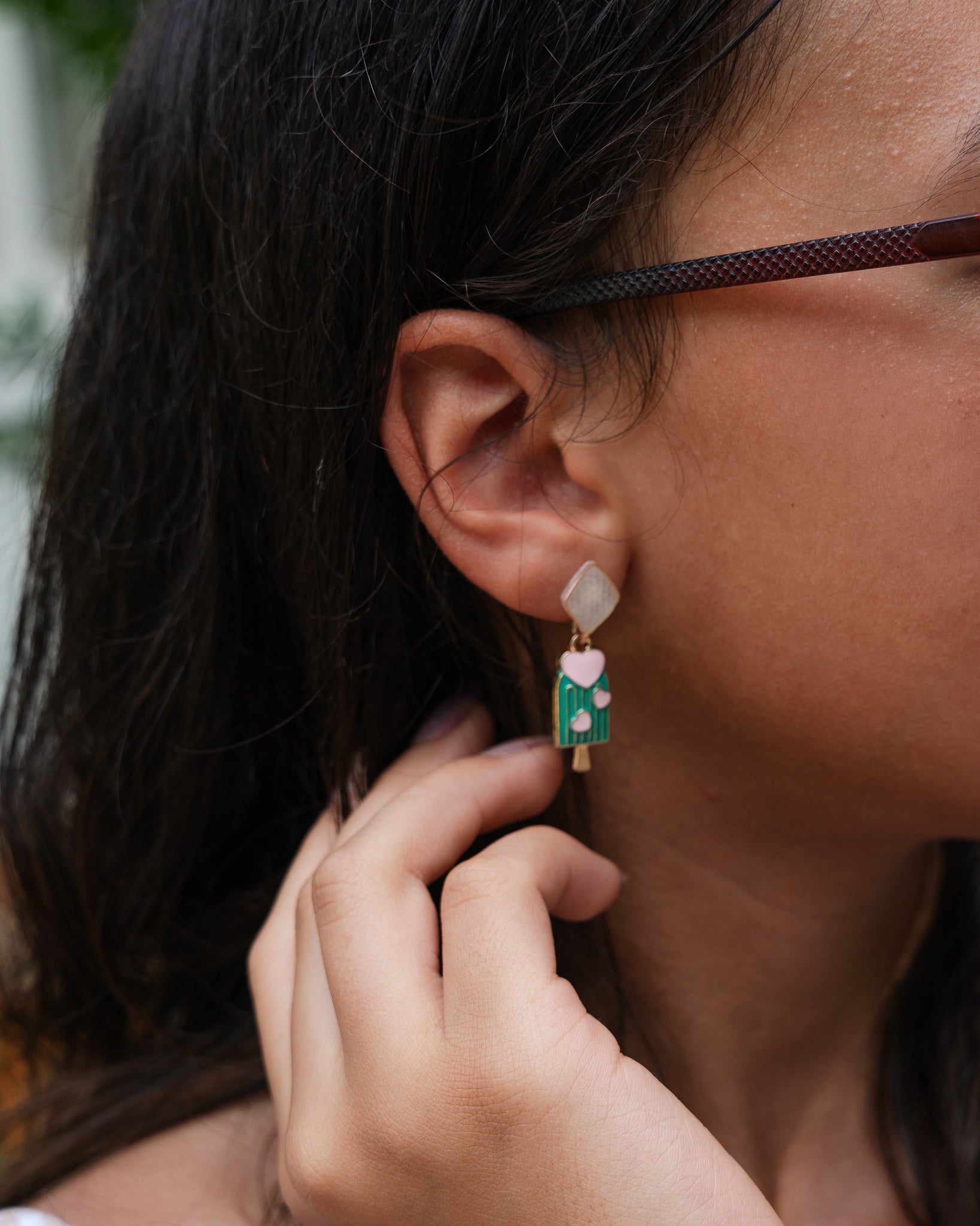 Popsicle Charm Textile Earrings