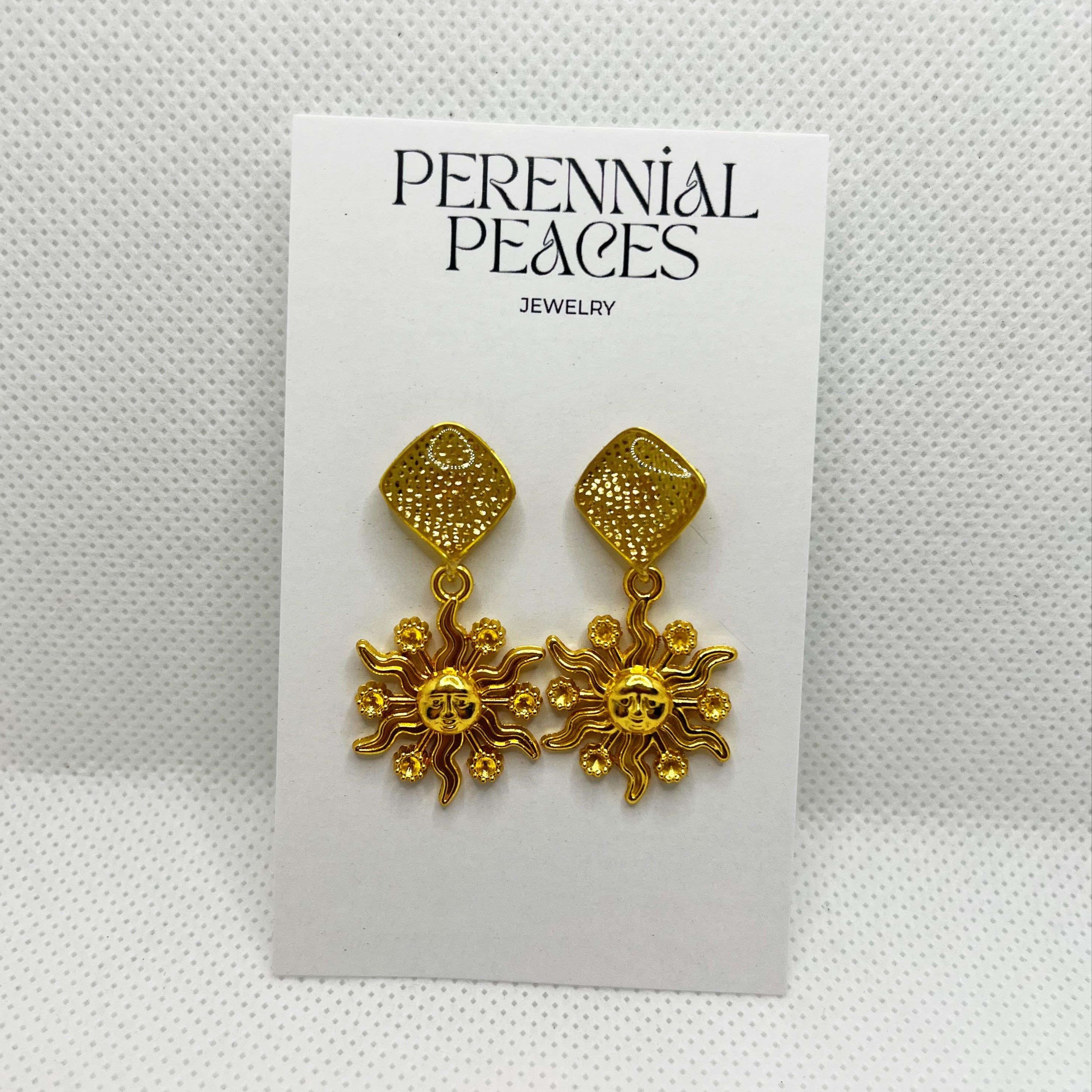 Sun Charm Textile Earrings