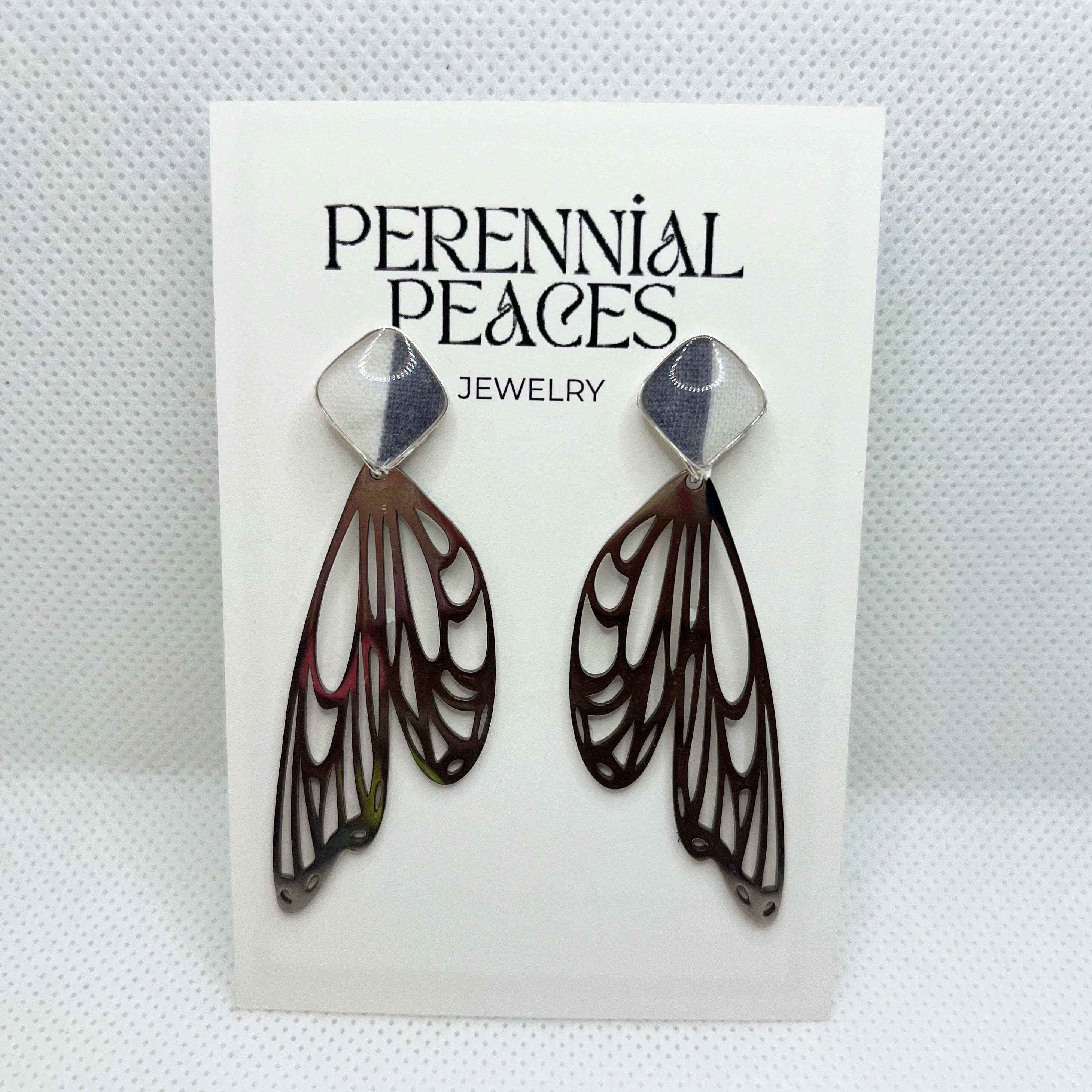 Butterfly Wings Charm Textile Earrings