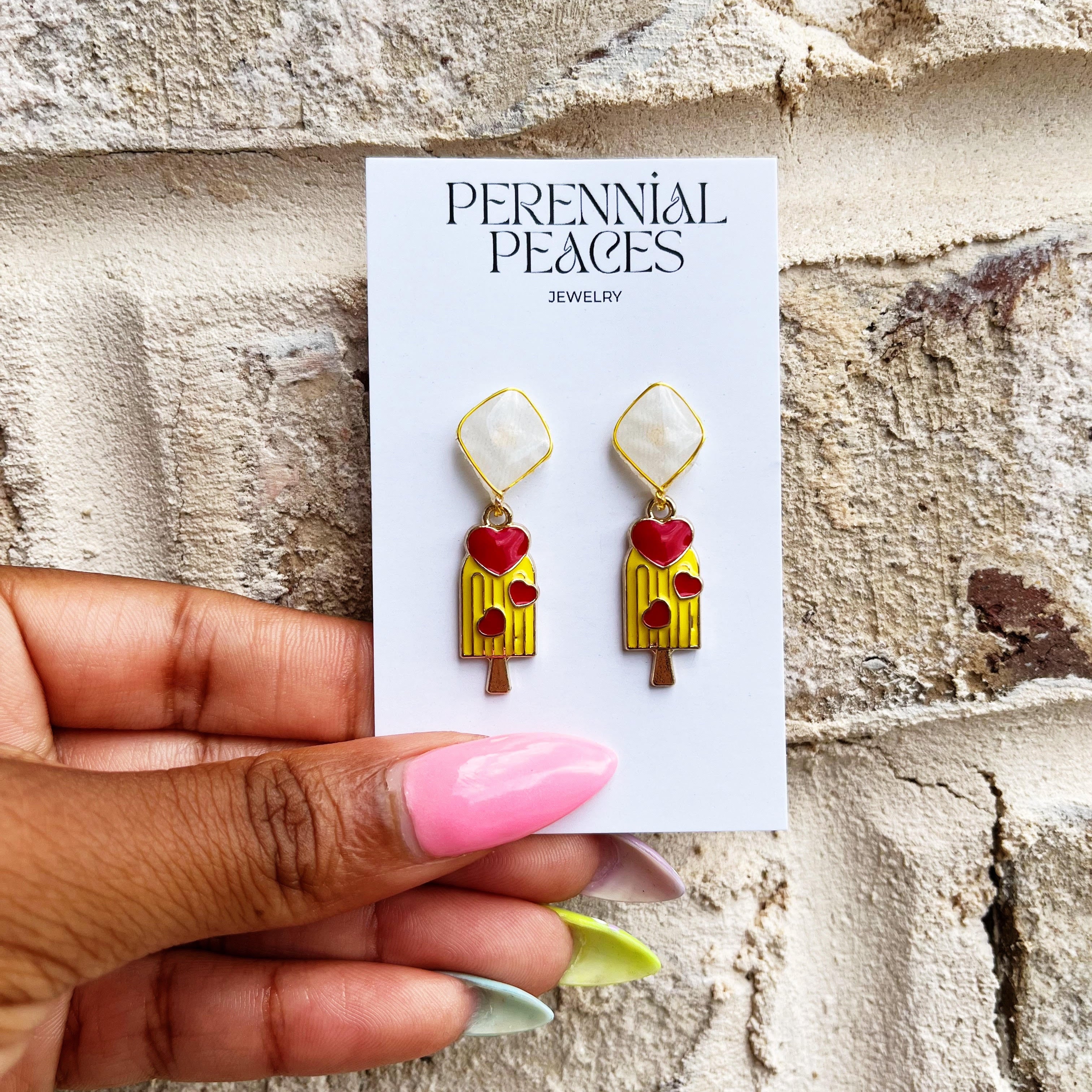 Popsicle Charm Textile Earrings
