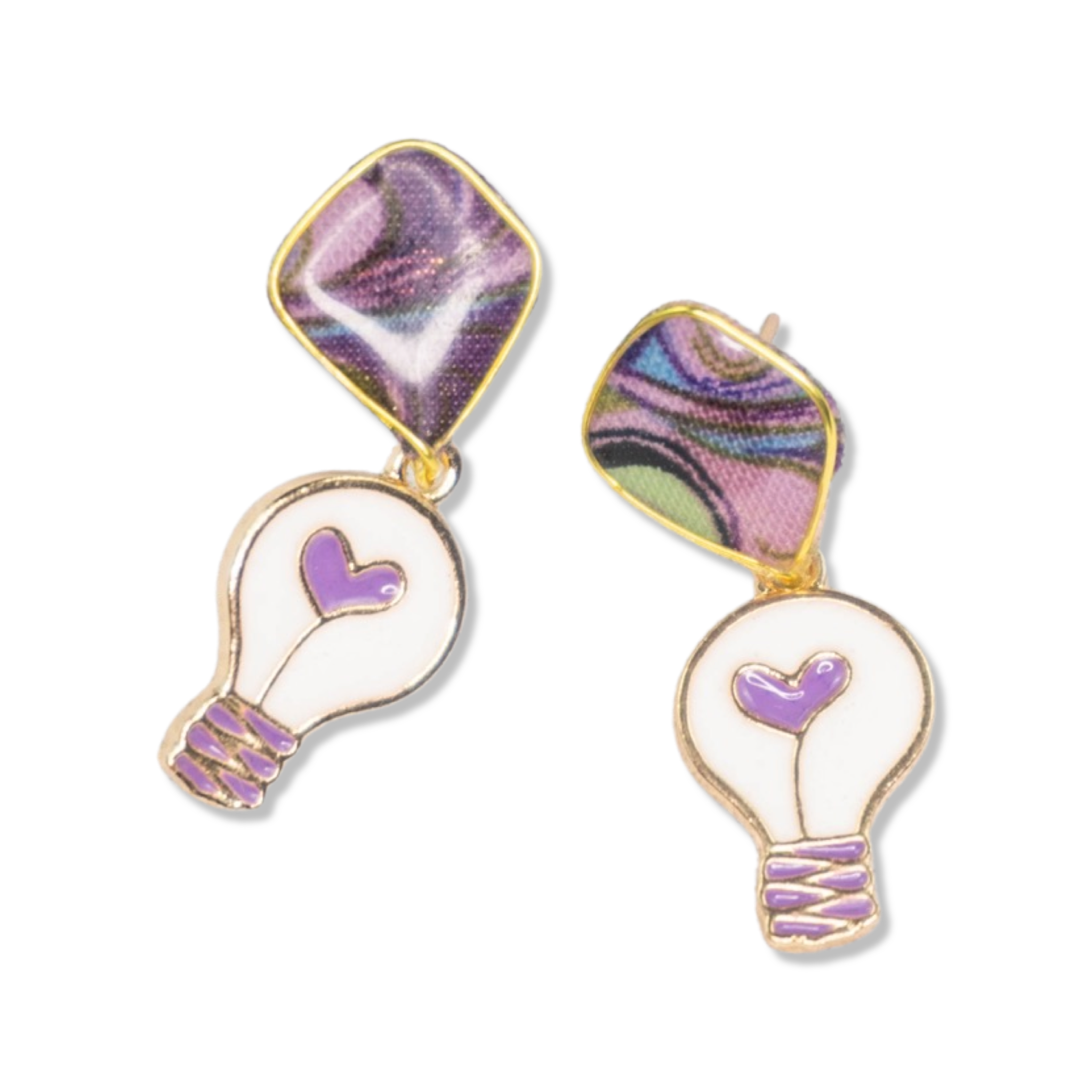 Lightbulb Charm Textile Earrings