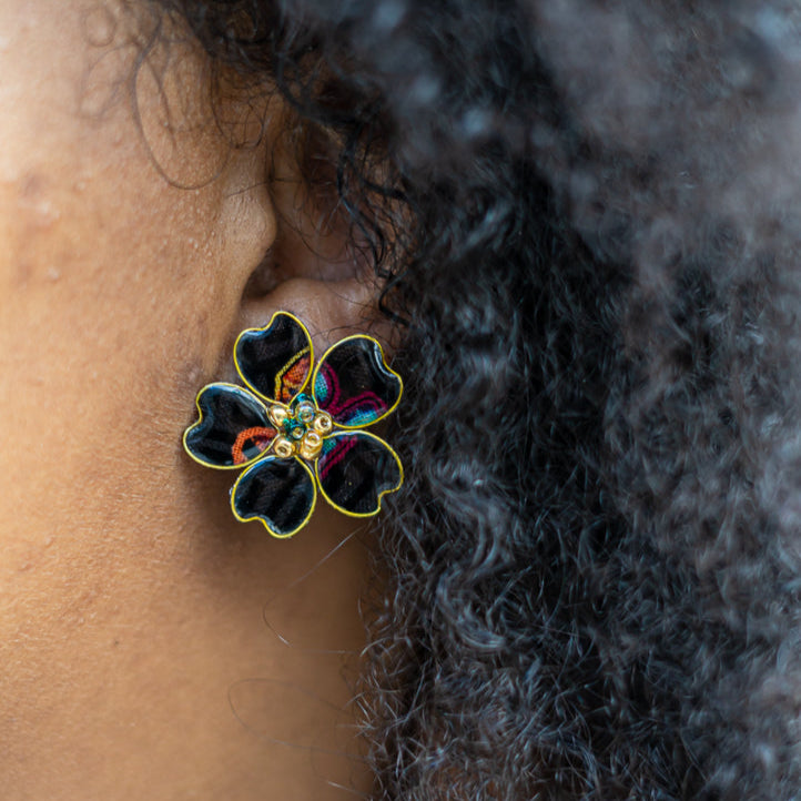 Black Afrocentric Stud Earrings