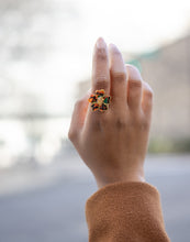 Load image into Gallery viewer, Multicolored/Afrocentric Textile Adjustable Ring
