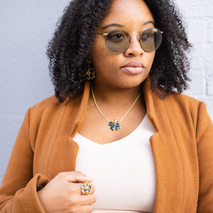 Black Afrocentric Textile Necklace