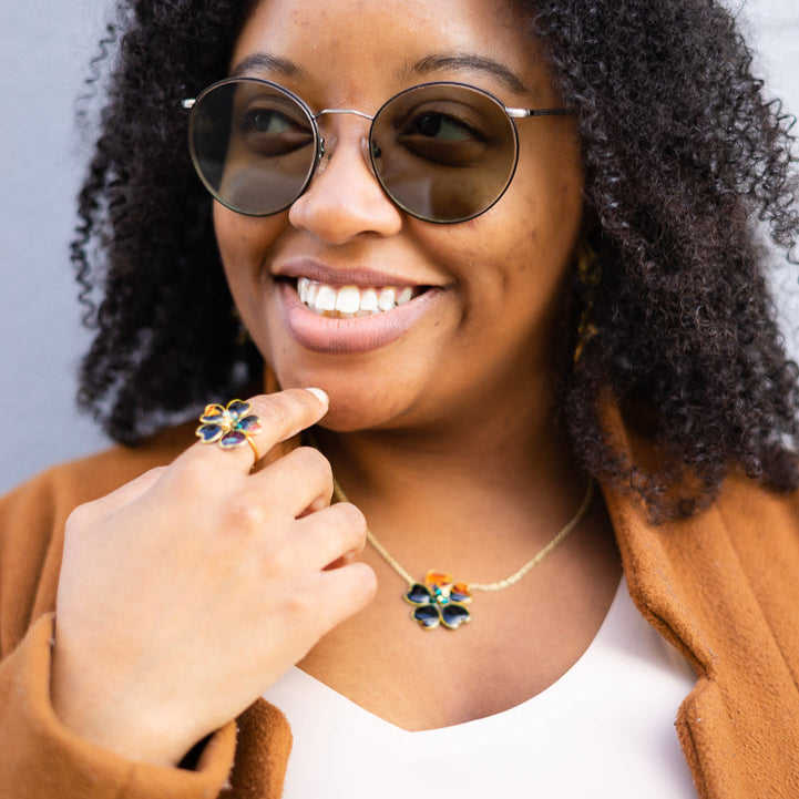 Black Afrocentric Textile Necklace