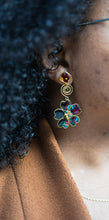 Load image into Gallery viewer, Black Afrocentric Stud Spiral Dangles
