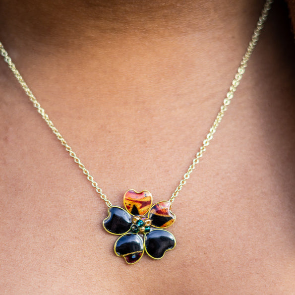 Black Afrocentric Textile Necklace