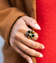 Load image into Gallery viewer, Black Afrocentric Adjustable Ring
