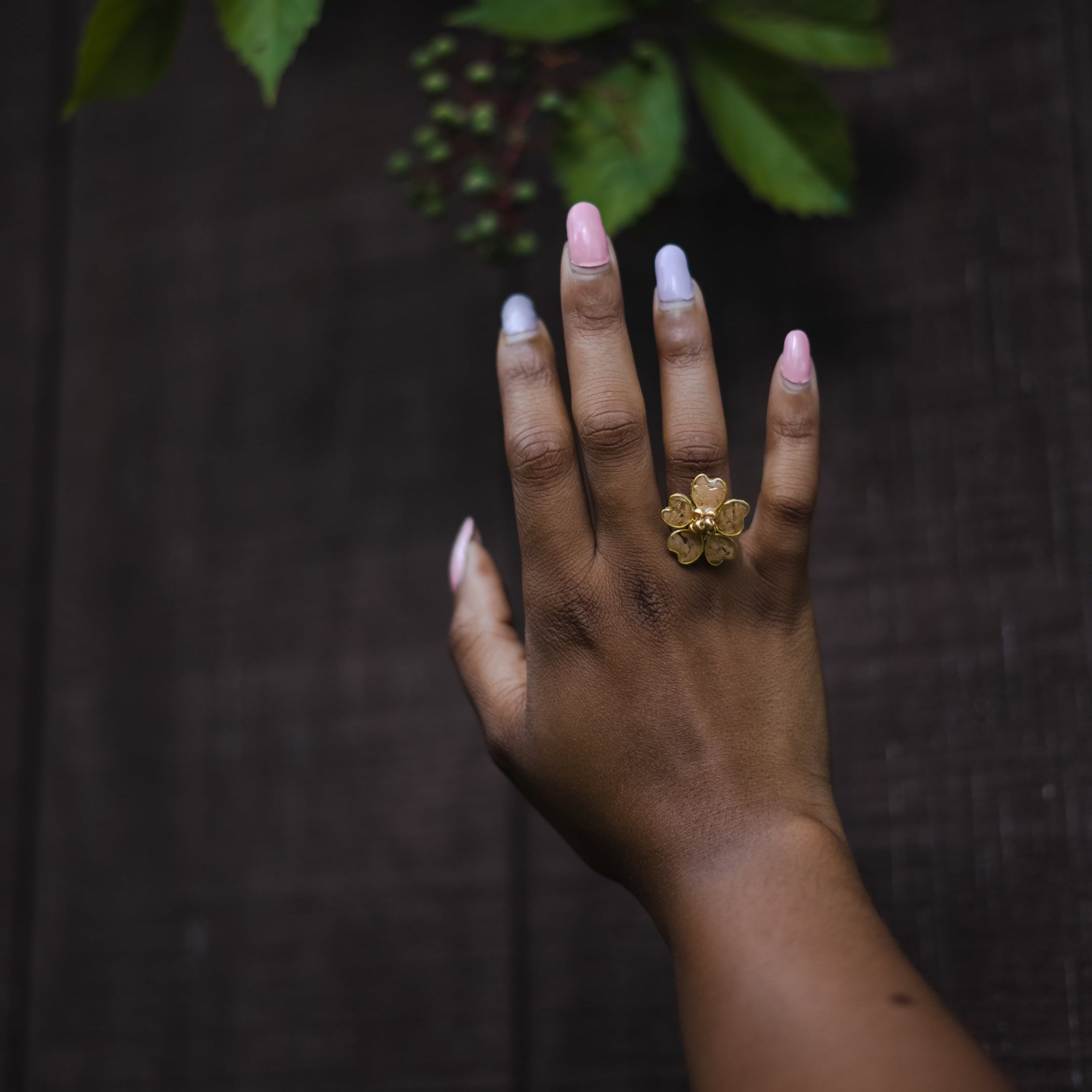 Cork Textile Adjustable Ring