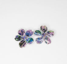 Load image into Gallery viewer, Purple Marble Textile Stud Earrings
