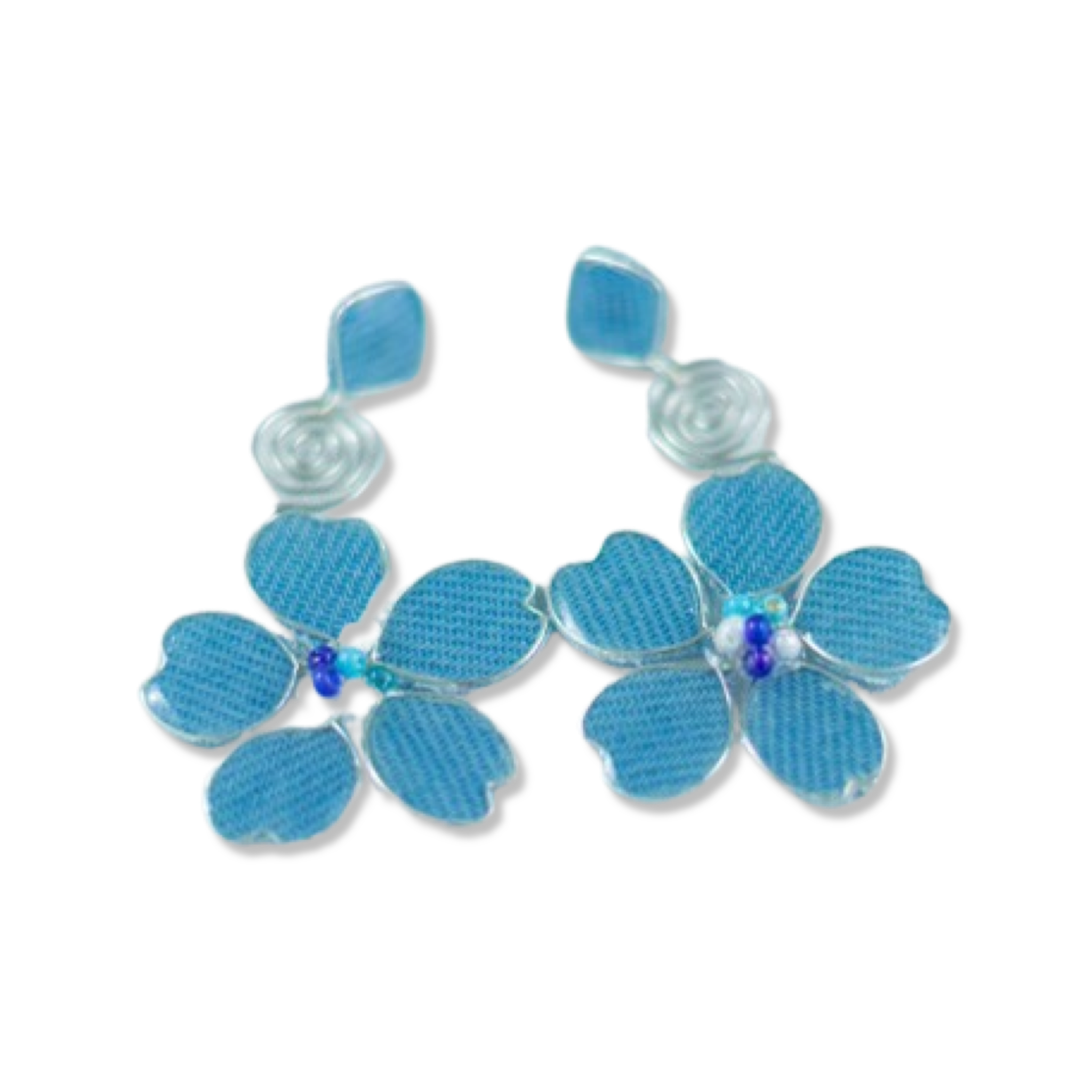 Denim Stud Spiral Dangles