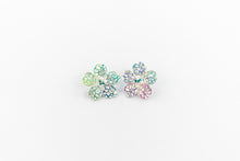 Load image into Gallery viewer, Silver Multicolored/Rainbow Metallic Textile Stud Earrings
