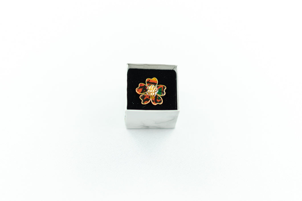 Multicolored/Afrocentric Textile Adjustable Ring
