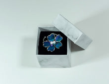 Load image into Gallery viewer, Blue/Purple Metallic Textile Adjustable Ring
