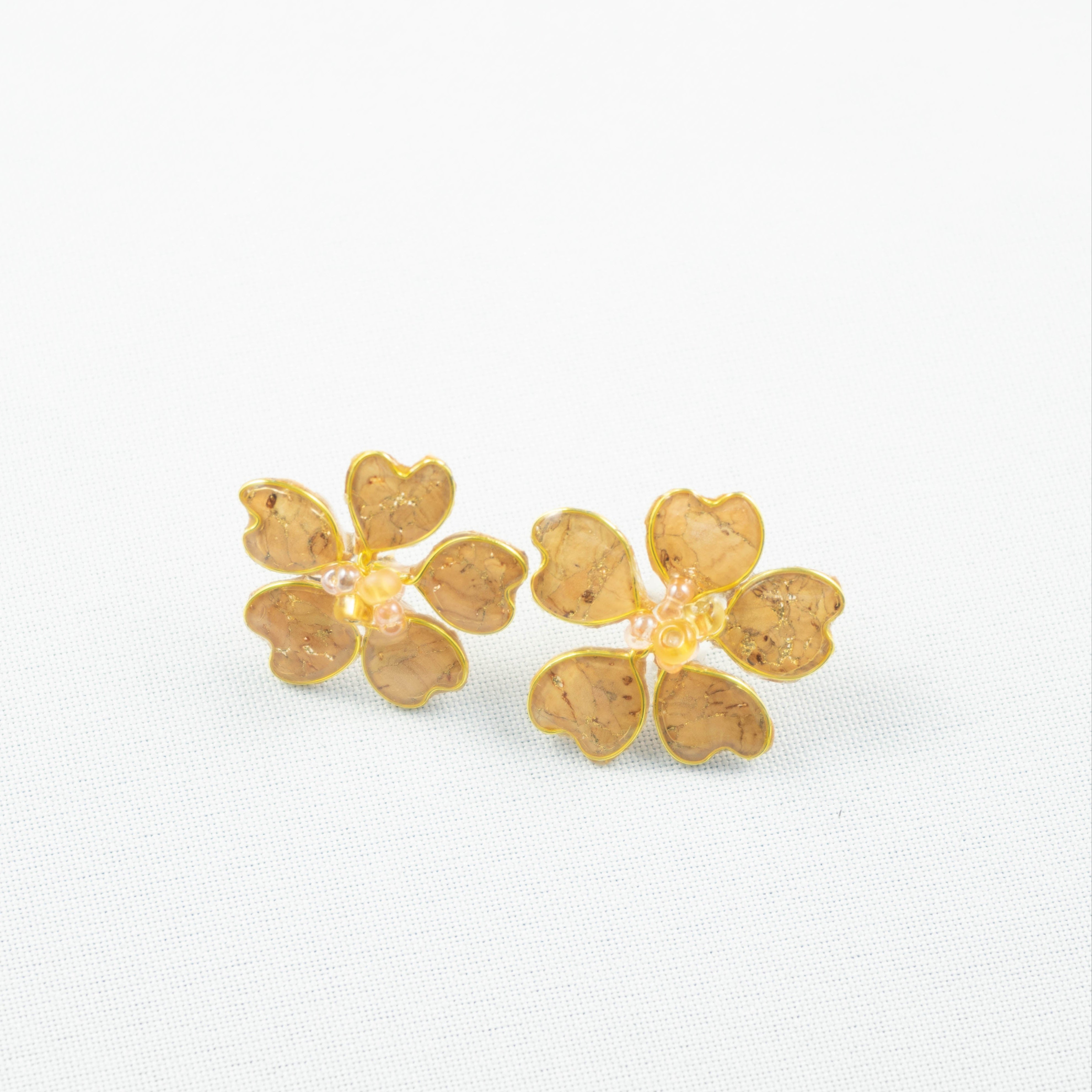 Cork Textile Stud Earrings