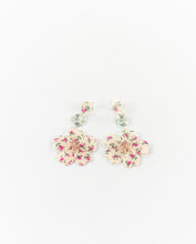Load image into Gallery viewer, Pink Flower Power Stud Spiral Dangles
