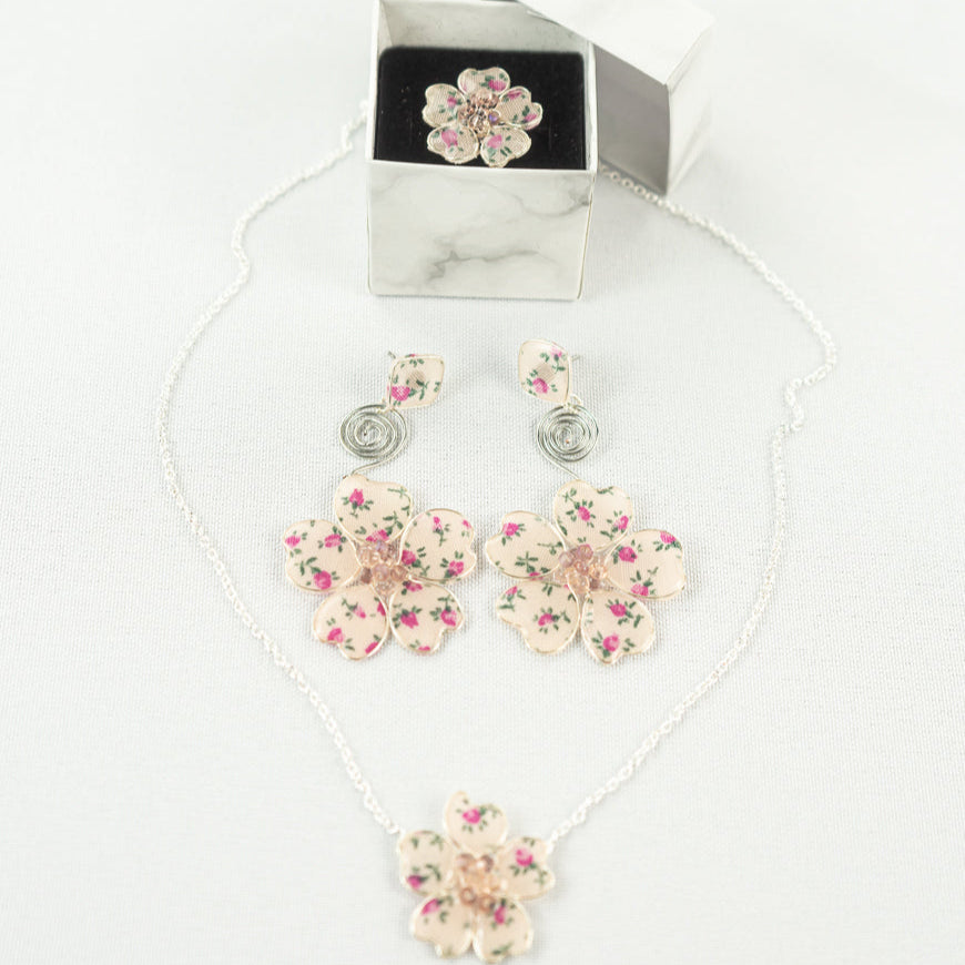 Pink Flower Power Textile Torah Set
