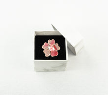 Load image into Gallery viewer, Pink Watercolor Textile Adjustable Ring
