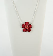 Load image into Gallery viewer, Red Plaid w/ Pink Textile Necklace
